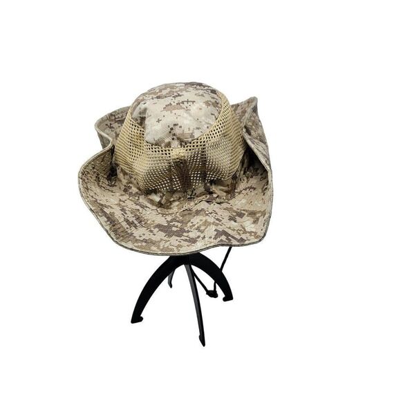 Digital Camo Mesh Sun Hat Chin Cord Cabin Core Adventure Granola Outdoors Gorp - Picture 6 of 10
